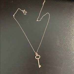 Silver Tiffany key necklace